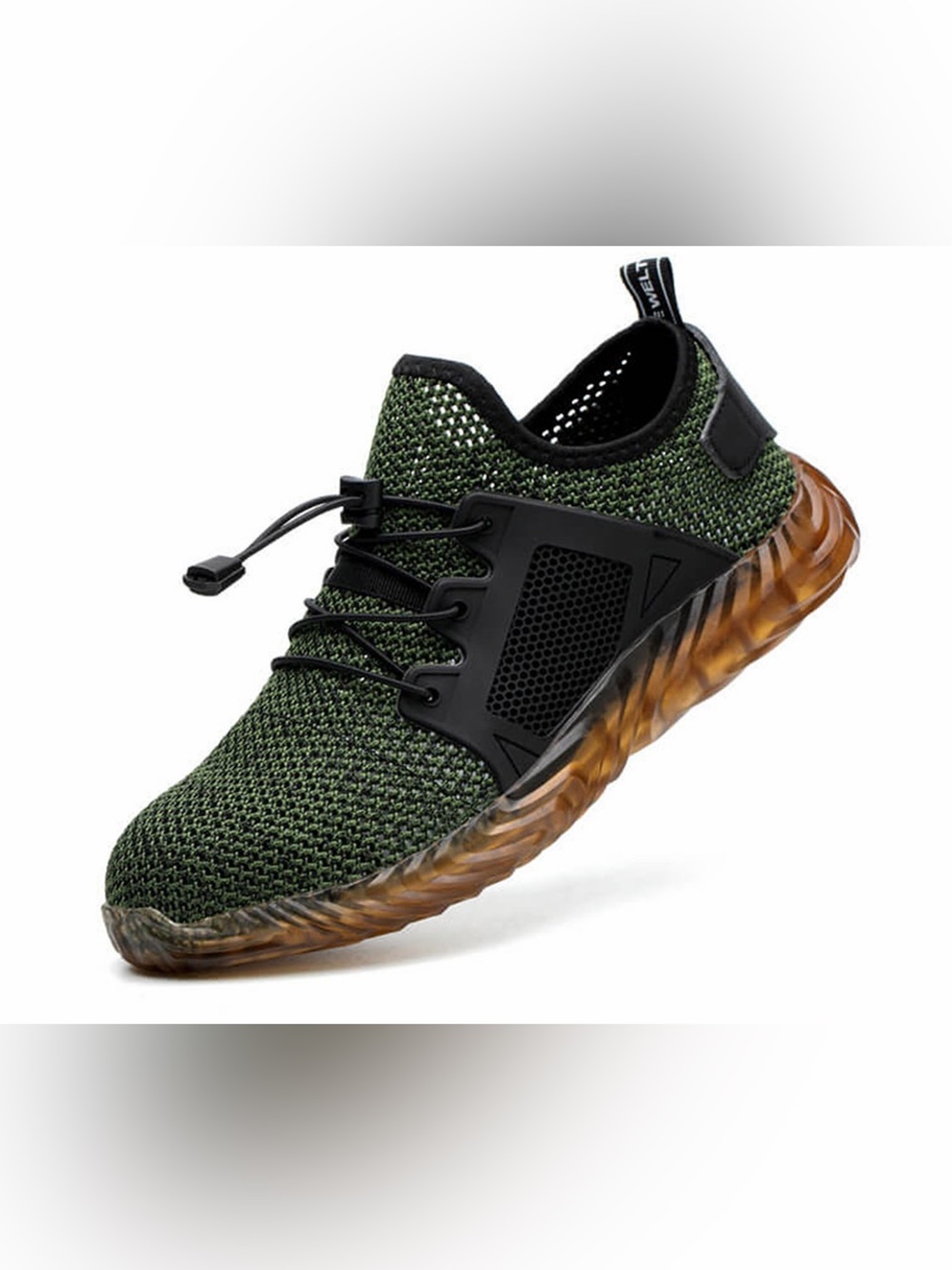 Men's Lightweight Green Knit Athletic Sneakers